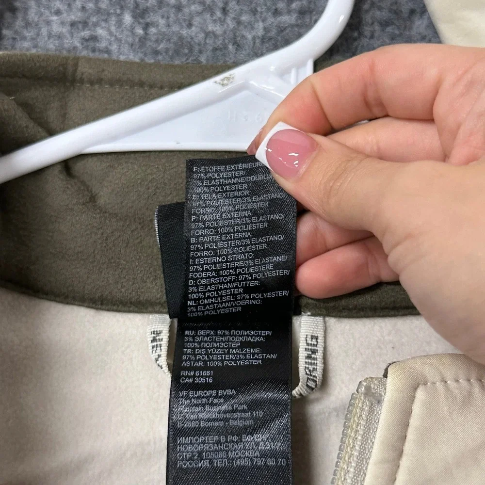 The North Face Jacket Womens Size L Beige Apex Softshell Fleece Lined Full Zip